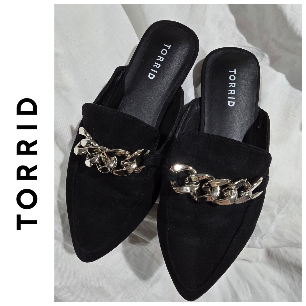 Torrid Pointed Toe Mules with Silver Chain
